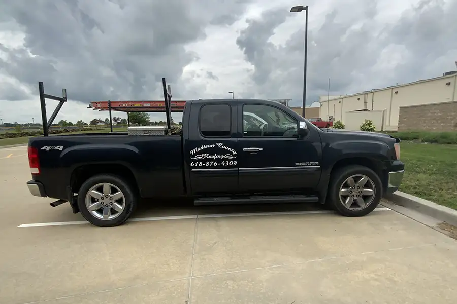 Madison County Roofing company truck